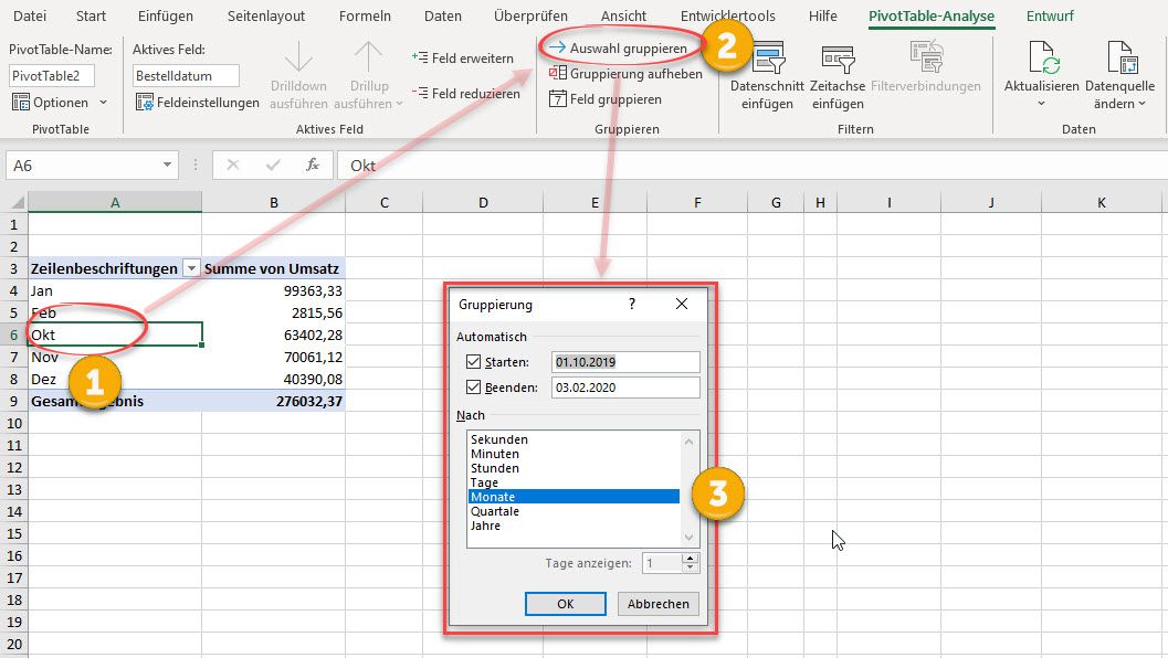 Pivot Tabelle anpassen Menüstruktur erklärt Albert Excel