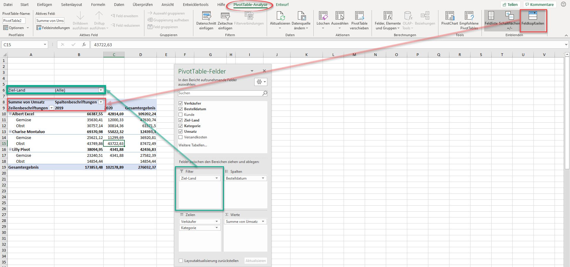 Pivot Tabelle anpassen– Menüstruktur erklärt | Albert Excel